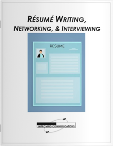 Workbook cover for Resume Writing, Networking and Interviewing Class