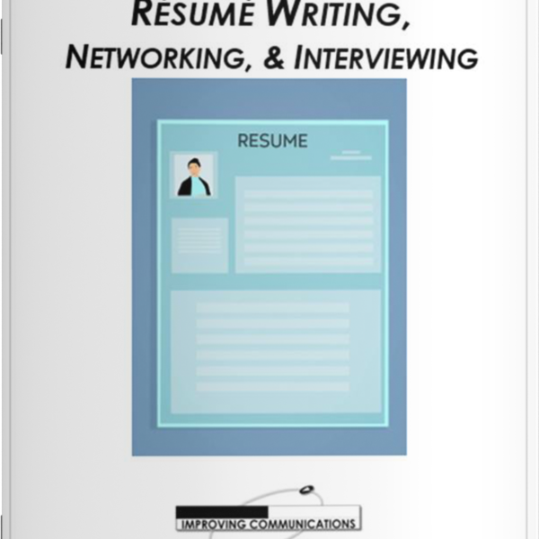 Workbook cover for Resume Writing, Networking and Interviewing Class